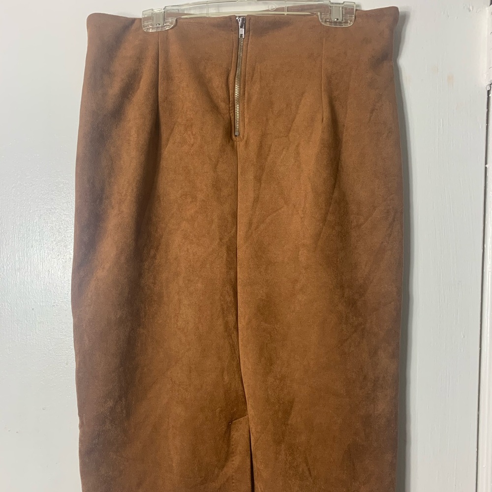 Faux suede midi skirt M